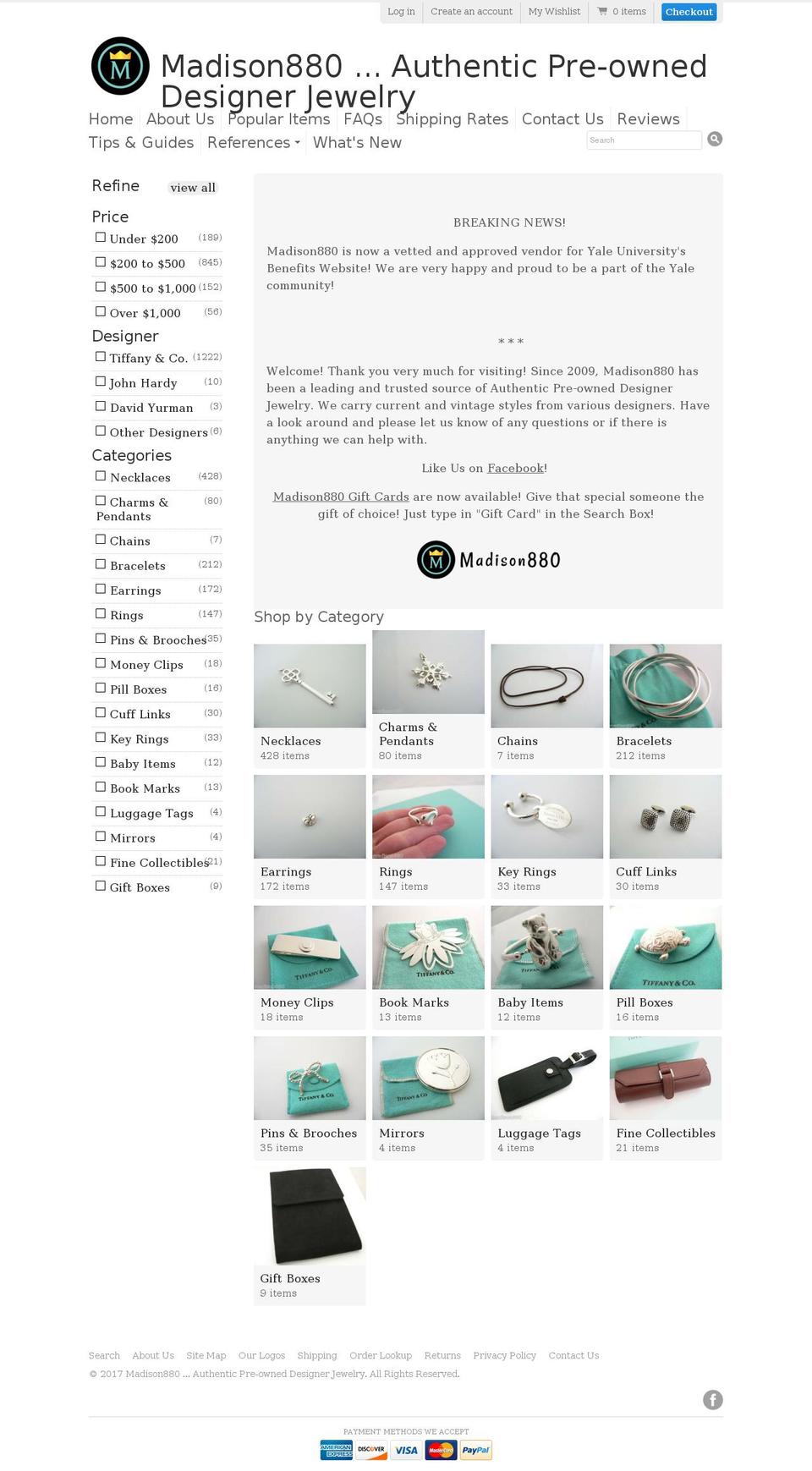 madison880.com shopify website screenshot