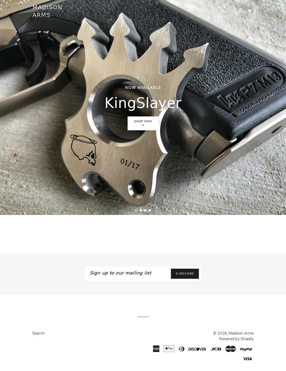 madisonarms.com shopify website screenshot