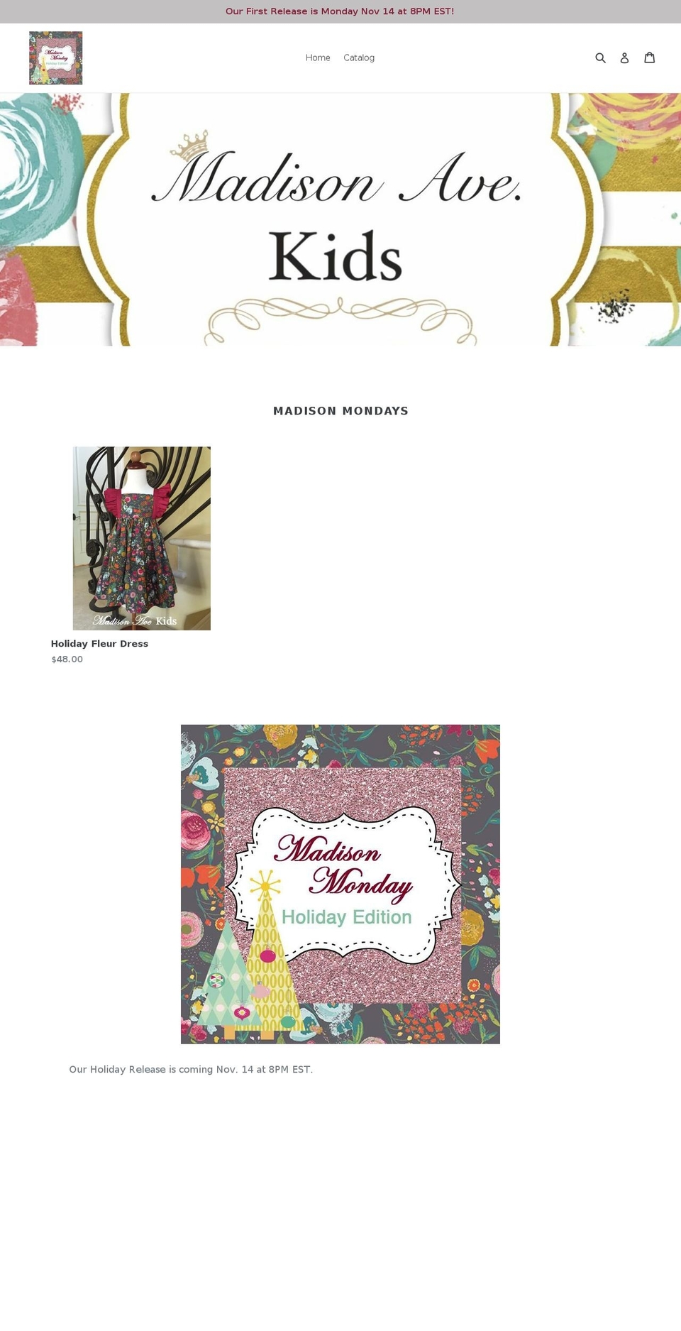 madisonavekids.com — Shopify storefront screenshot