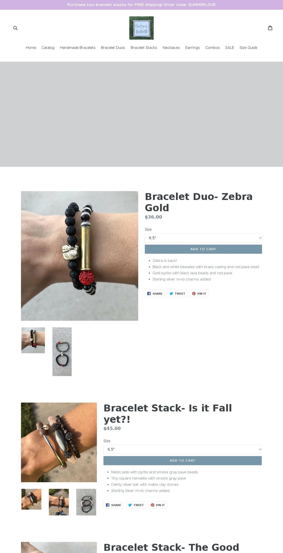 madisonbarrett.com shopify website screenshot