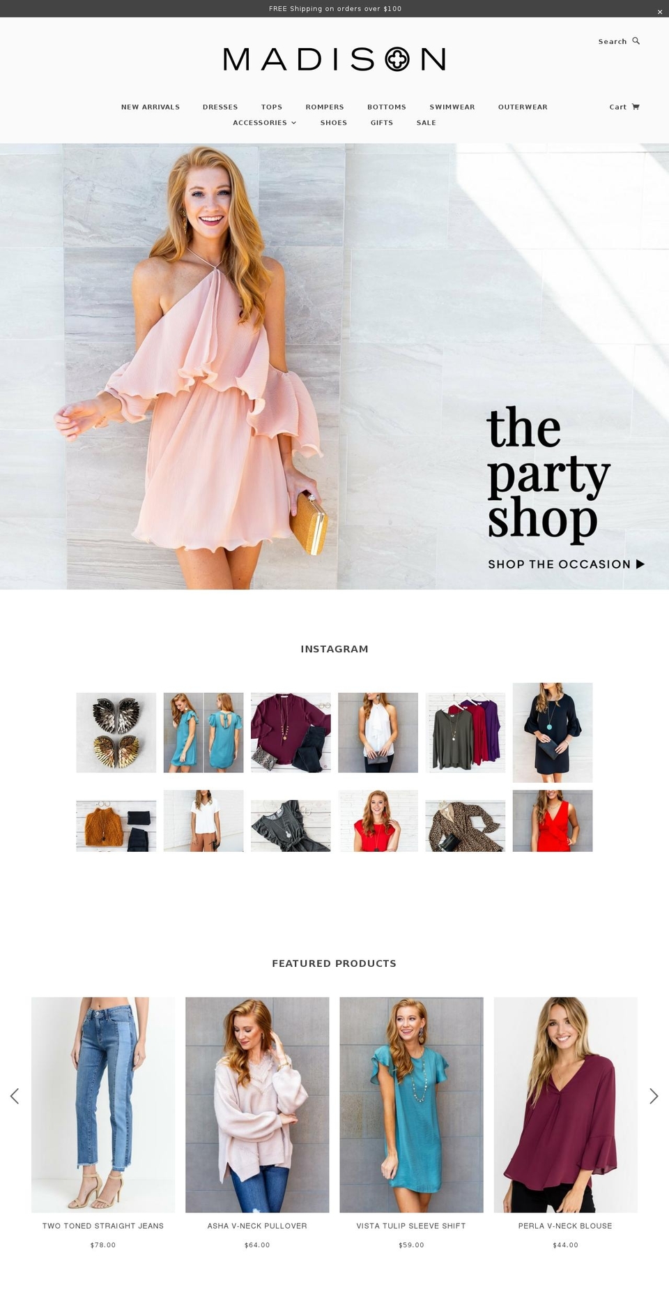 madisonboutique.com shopify website screenshot