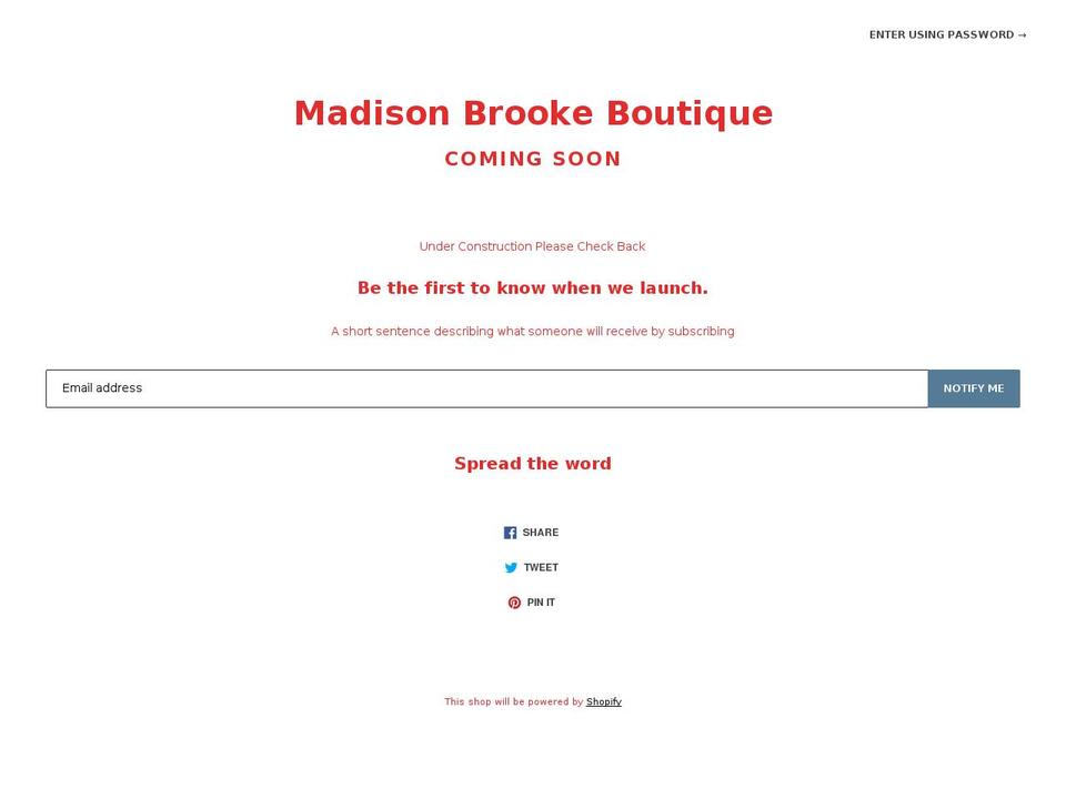 madisonbrookeboutique.com shopify website screenshot