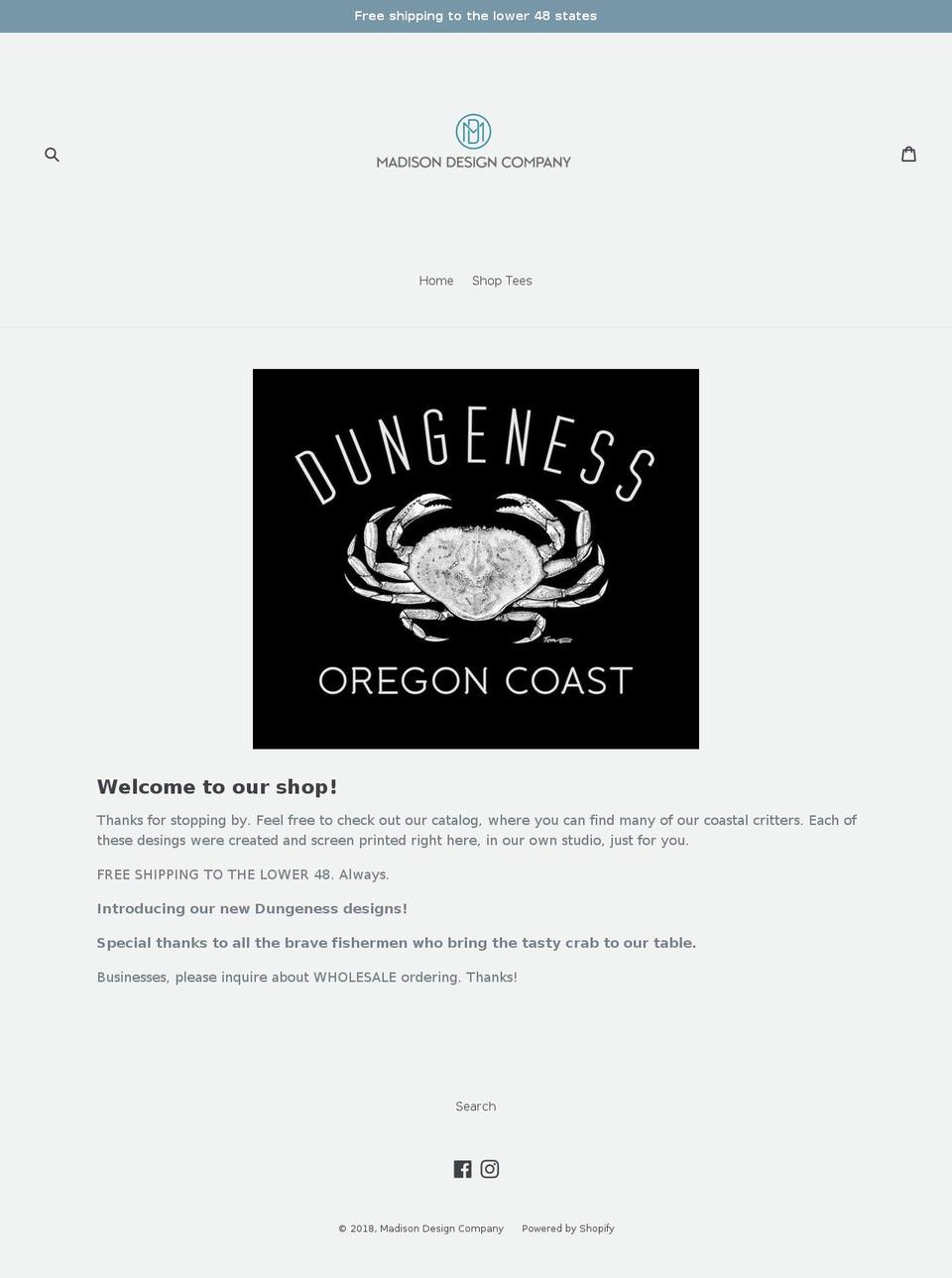 madisondesigncompanytees.com — Shopify storefront screenshot