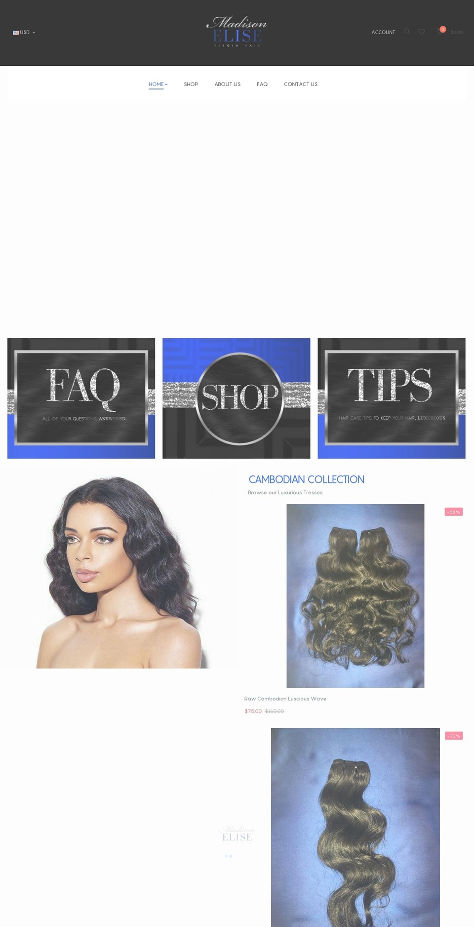 o2-home1 Shopify theme site example madisonelisevirginhair.com