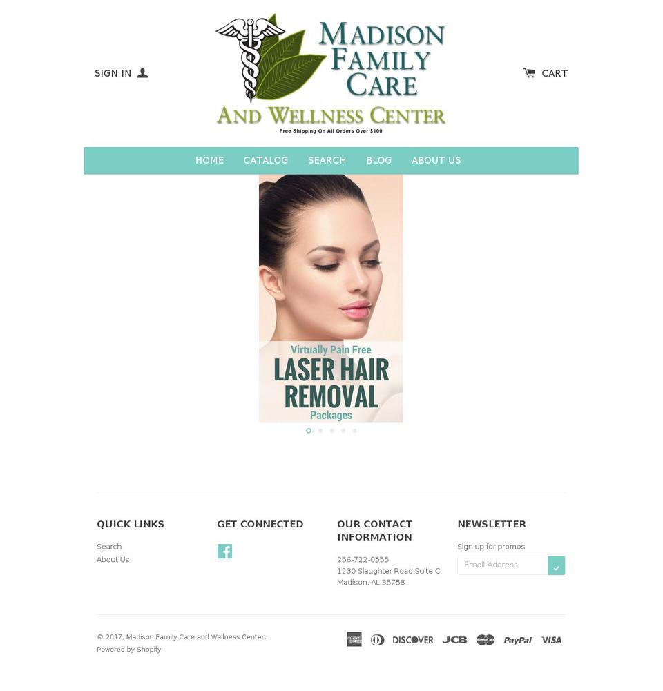 madisonfamilycarestore.com shopify website screenshot