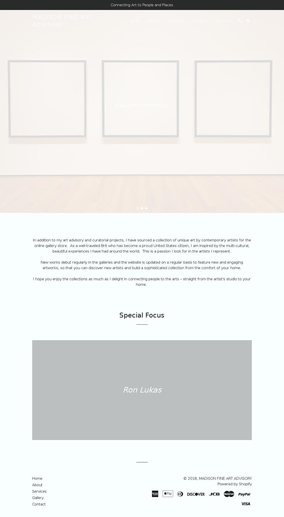 madisonfineartadvisory.com — Shopify storefront screenshot