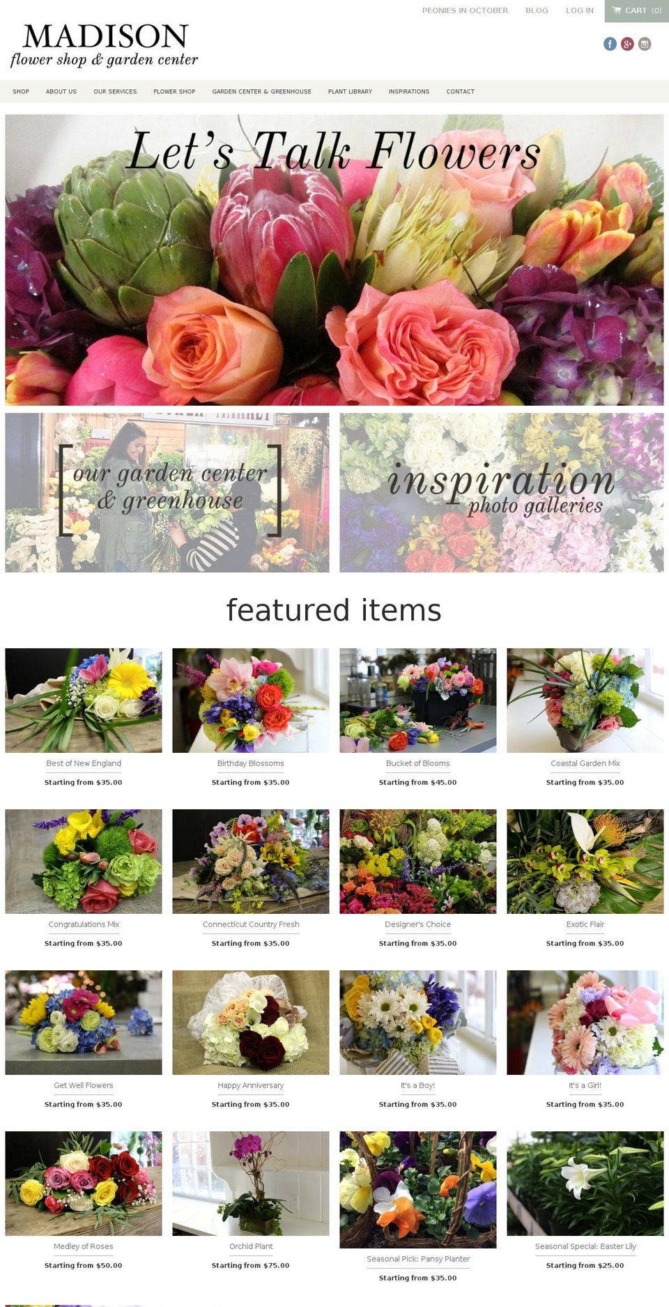 madisonflowershop.com shopify website screenshot
