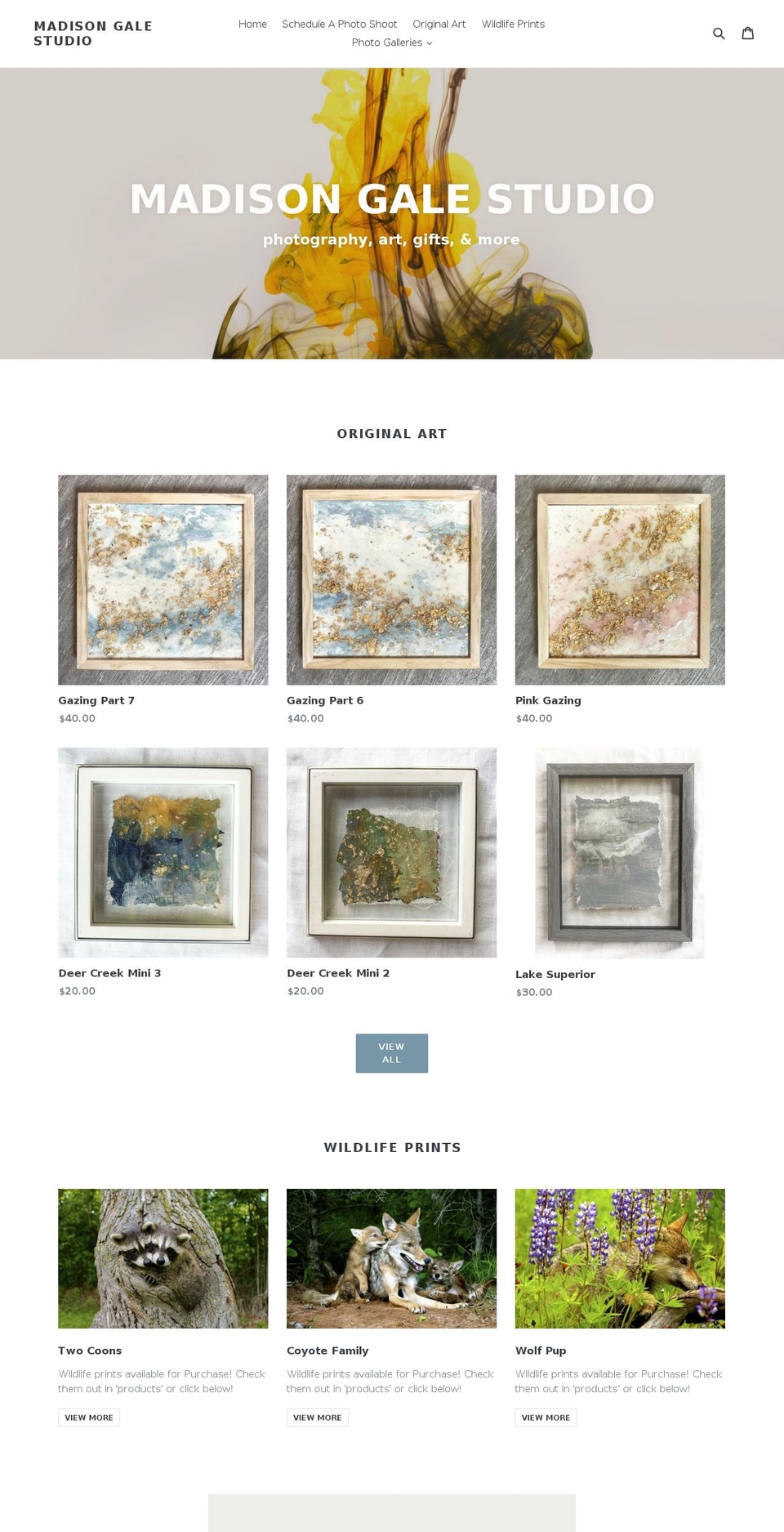 madisongalestudio.com shopify website screenshot