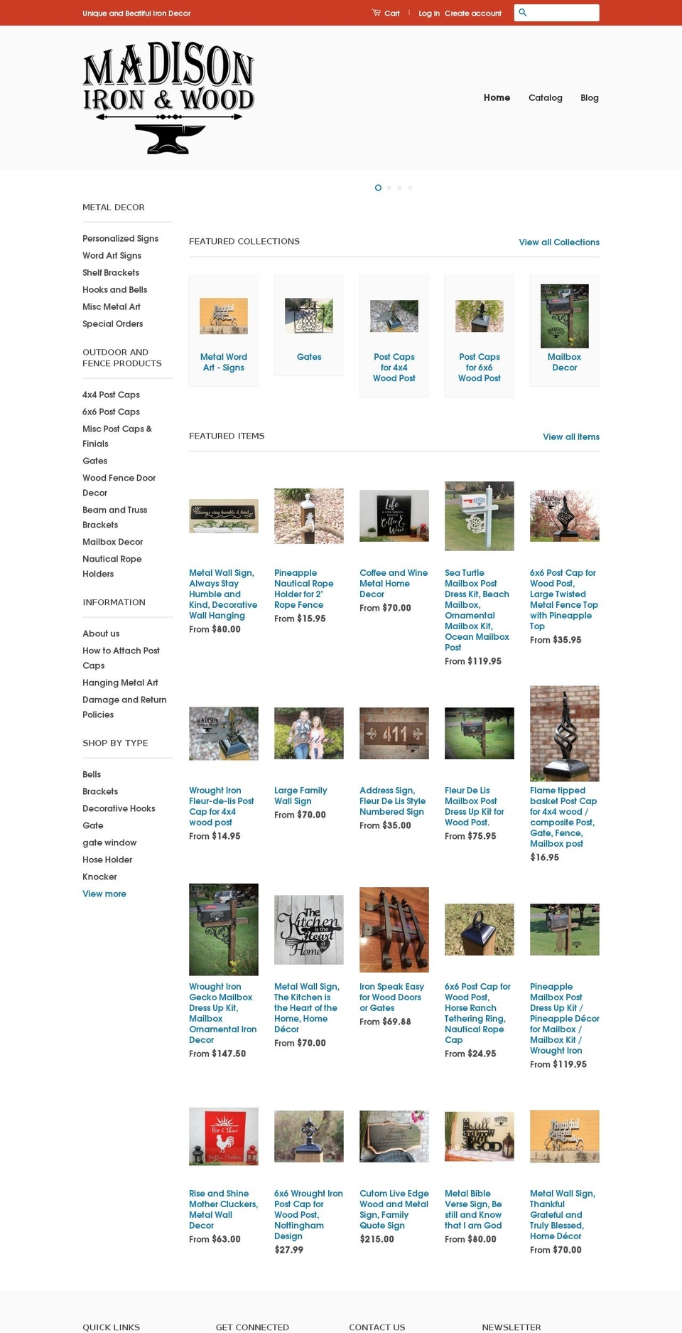 madisonironandwood.com shopify website screenshot