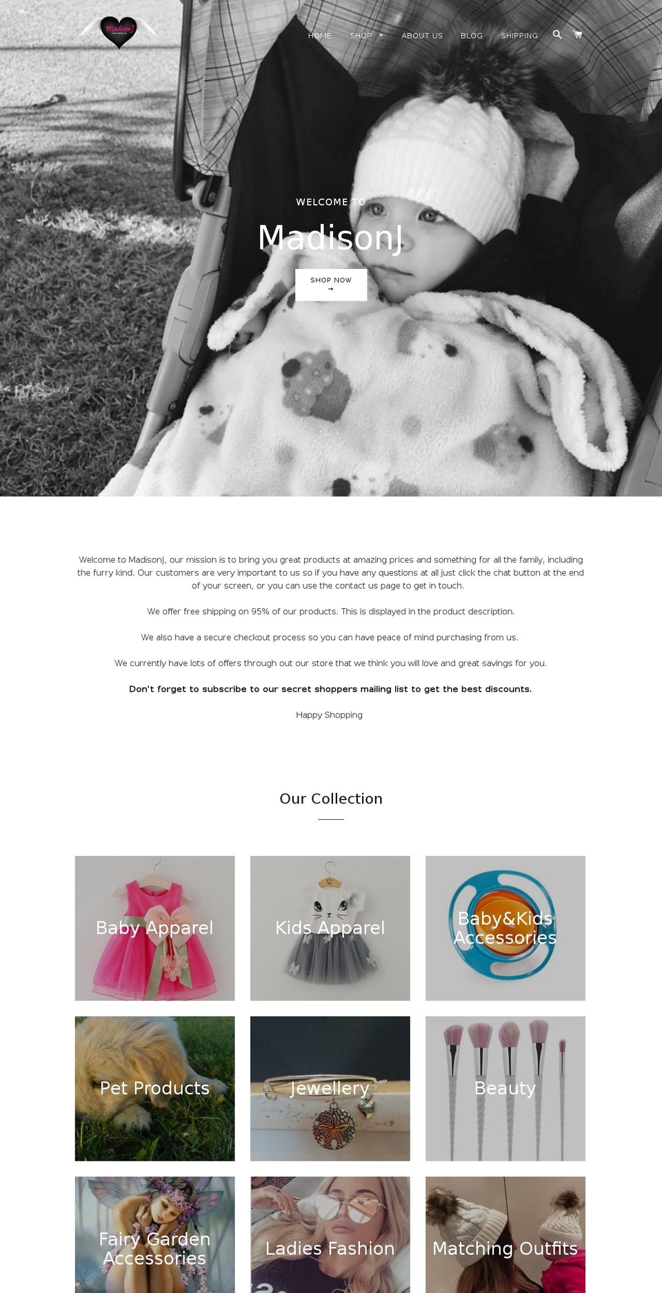 madisonjonline.com shopify website screenshot