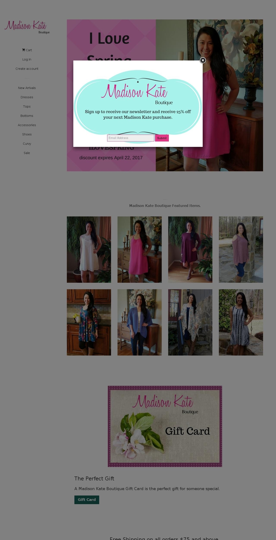 madisonkateboutique.com shopify website screenshot