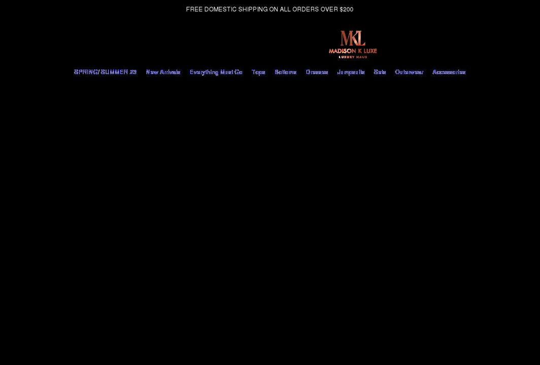 madisonkluxe.com shopify website screenshot