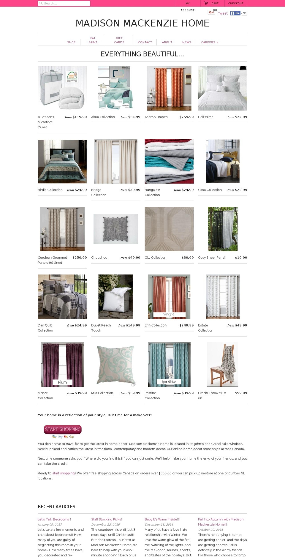 madisonmackenziehome.ca shopify website screenshot