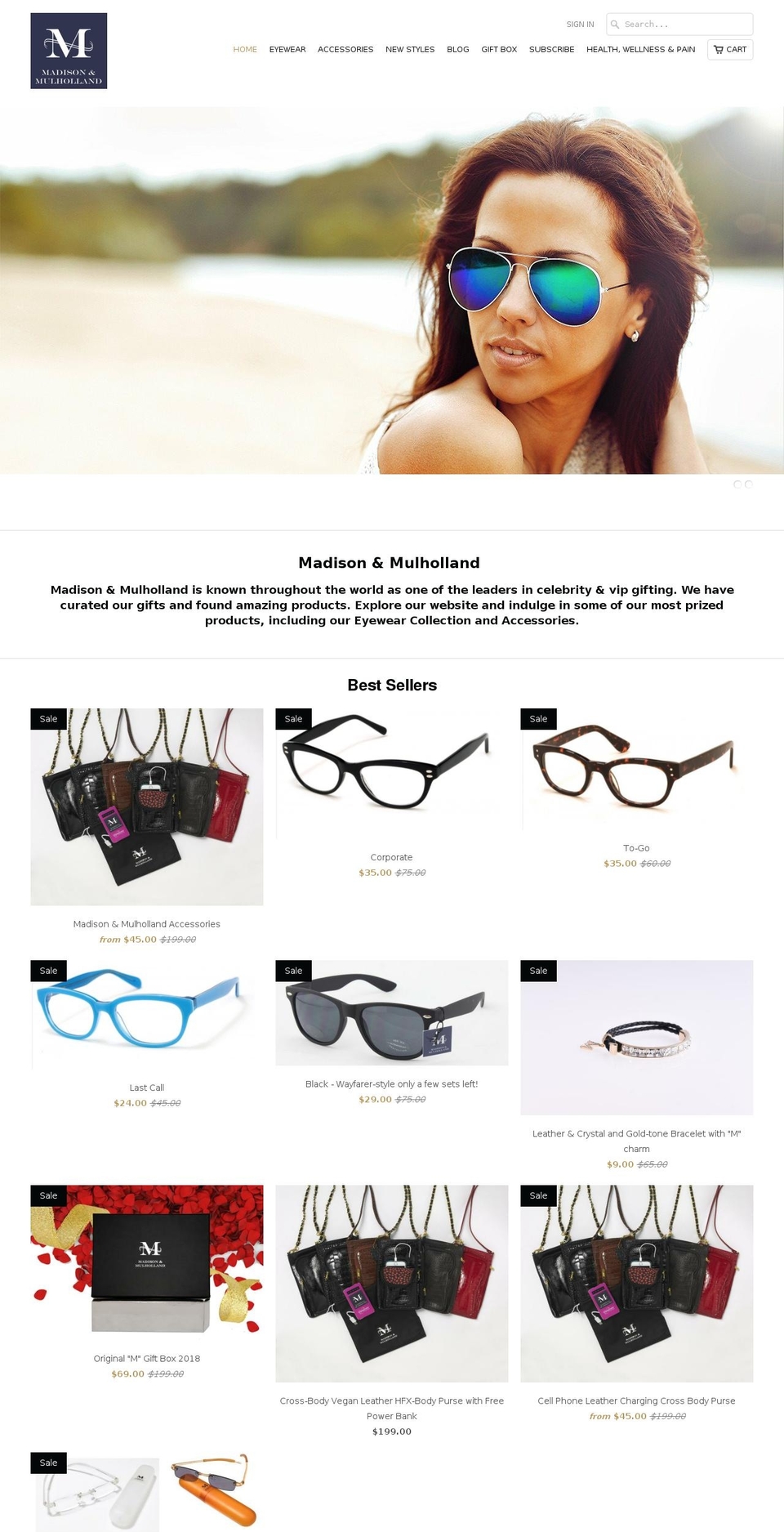 madisonmulholland.com — Shopify storefront screenshot