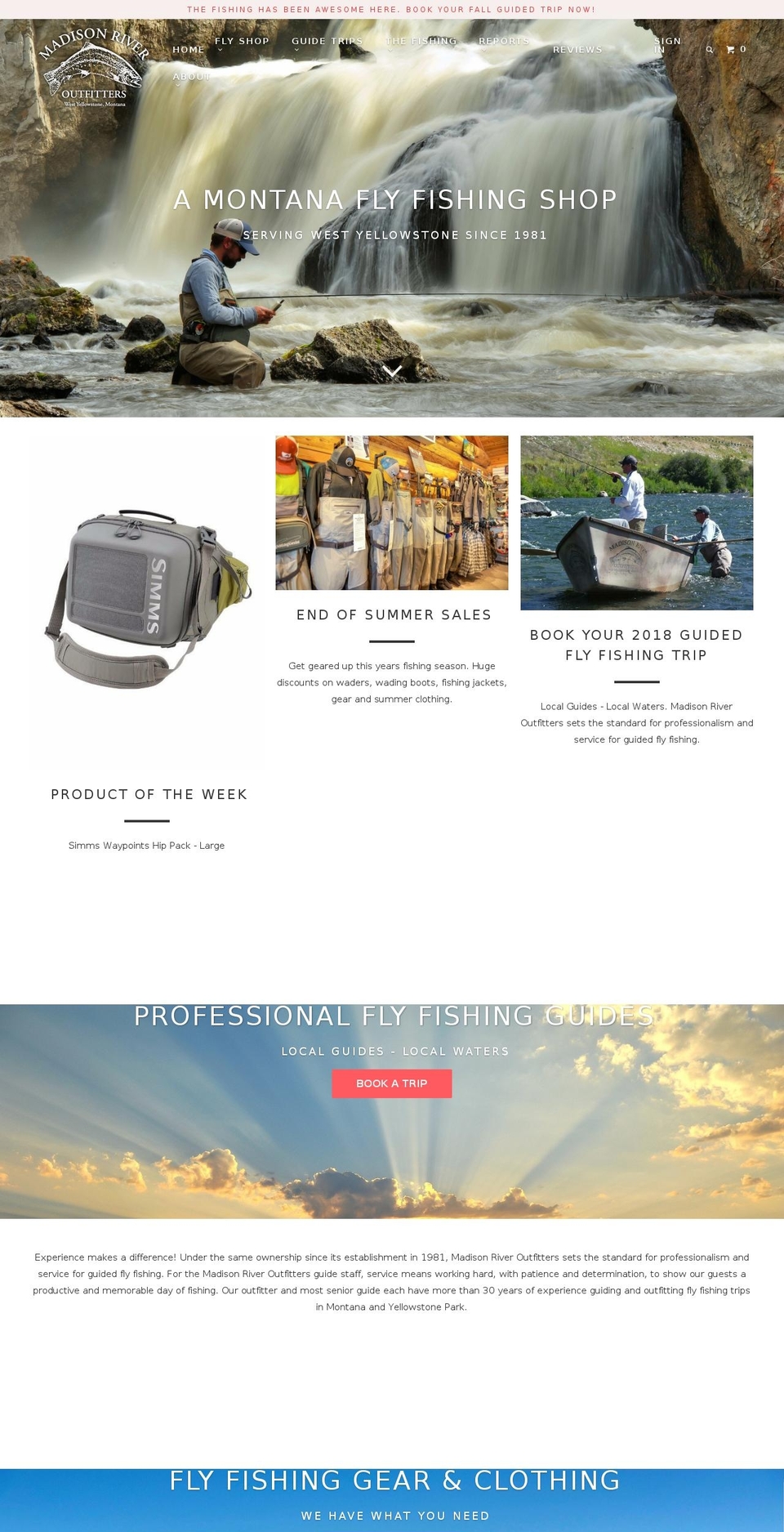 madisonriveroutfitters.net shopify website screenshot