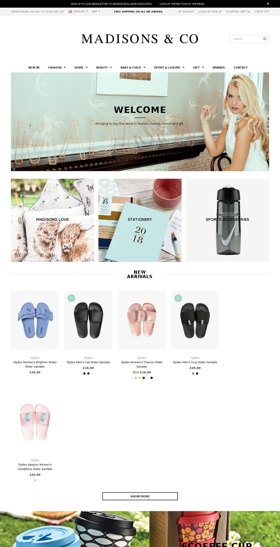 madisonsandco.com — Shopify storefront screenshot