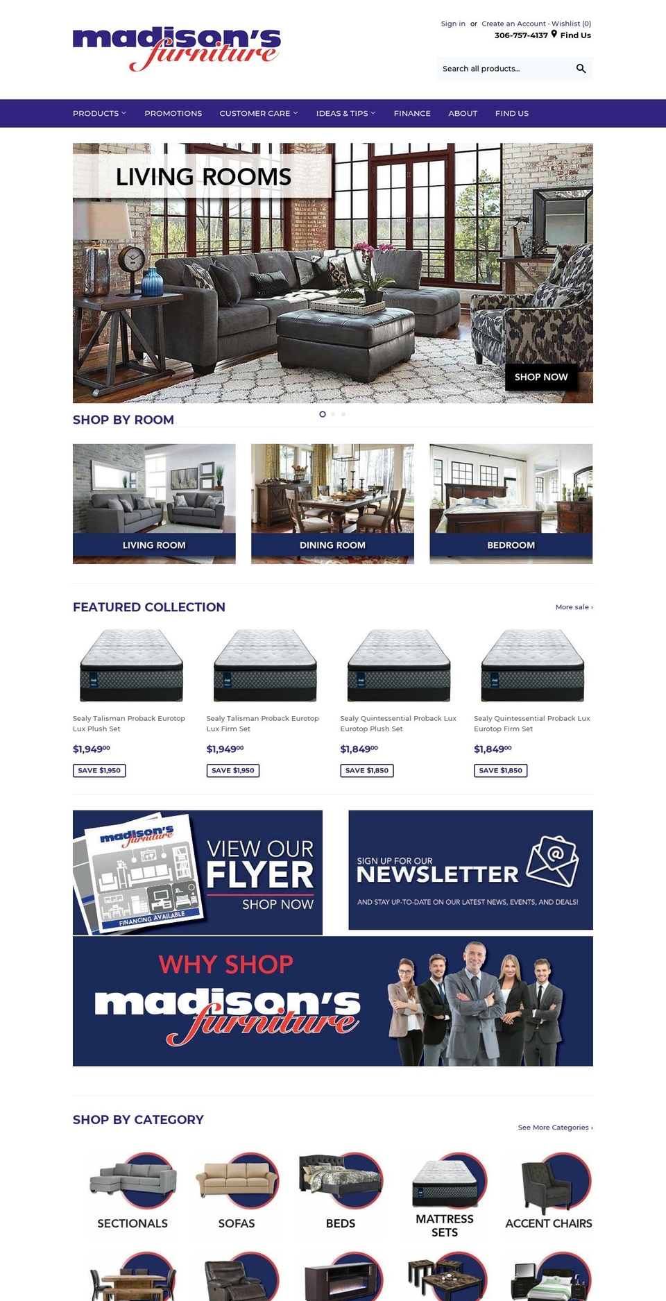 madisonsfurniture.ca shopify website screenshot