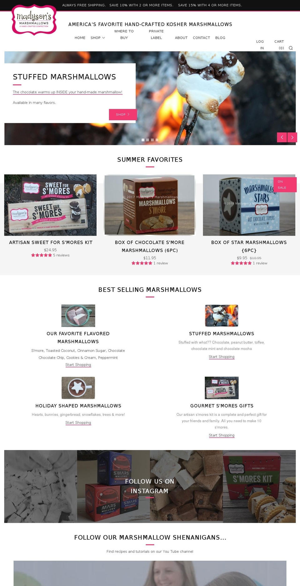 madisonsmarshmallows.com shopify website screenshot