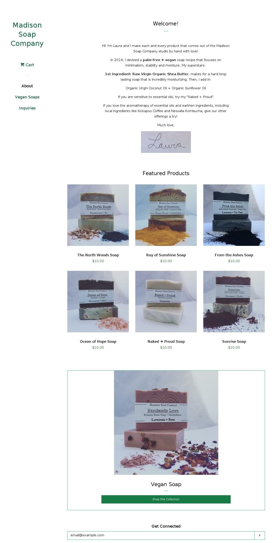 madisonsoapcompany.com shopify website screenshot