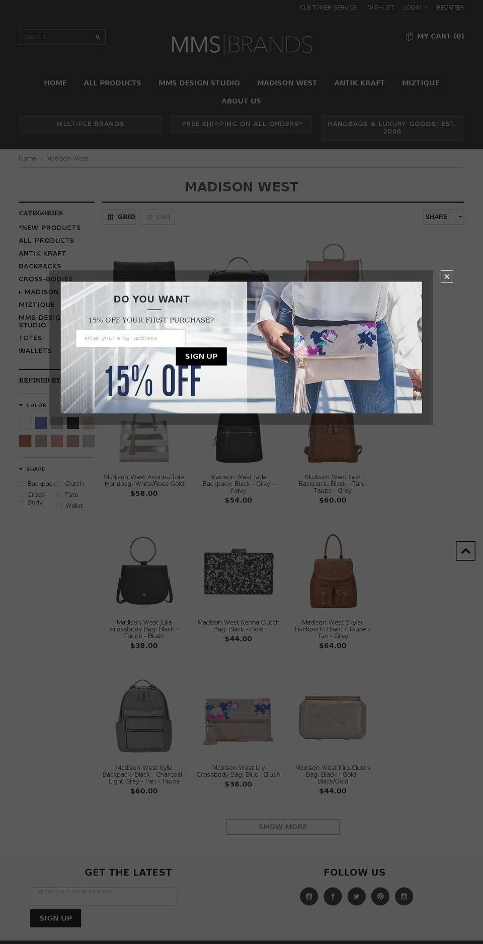 gentleman-1-0-7 Shopify theme site example madisonwestbags.com