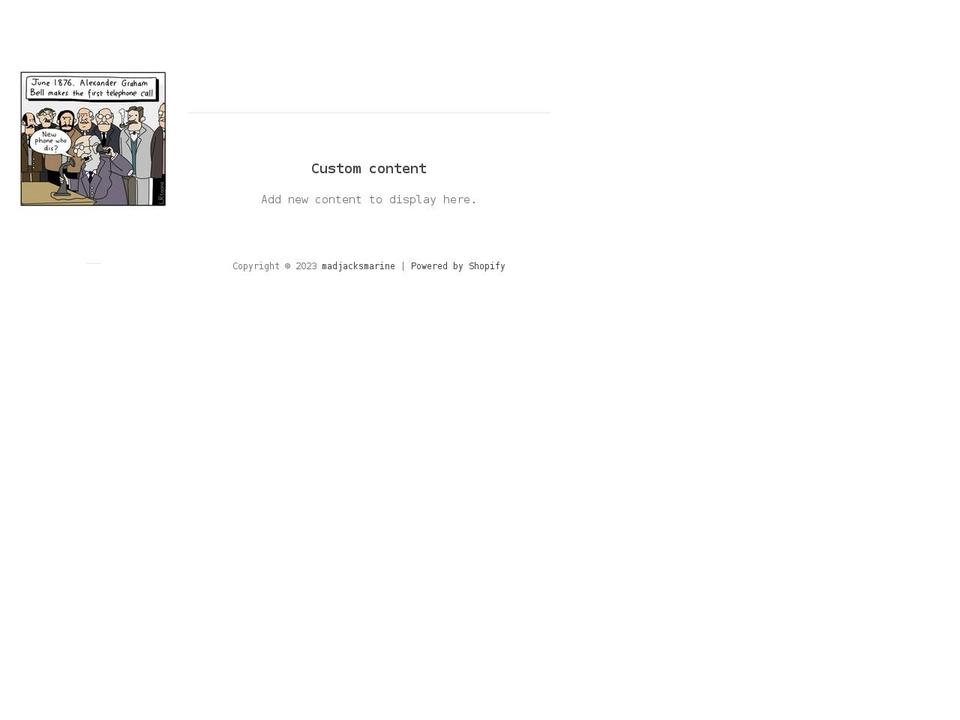 madjacksmarine.com shopify website screenshot