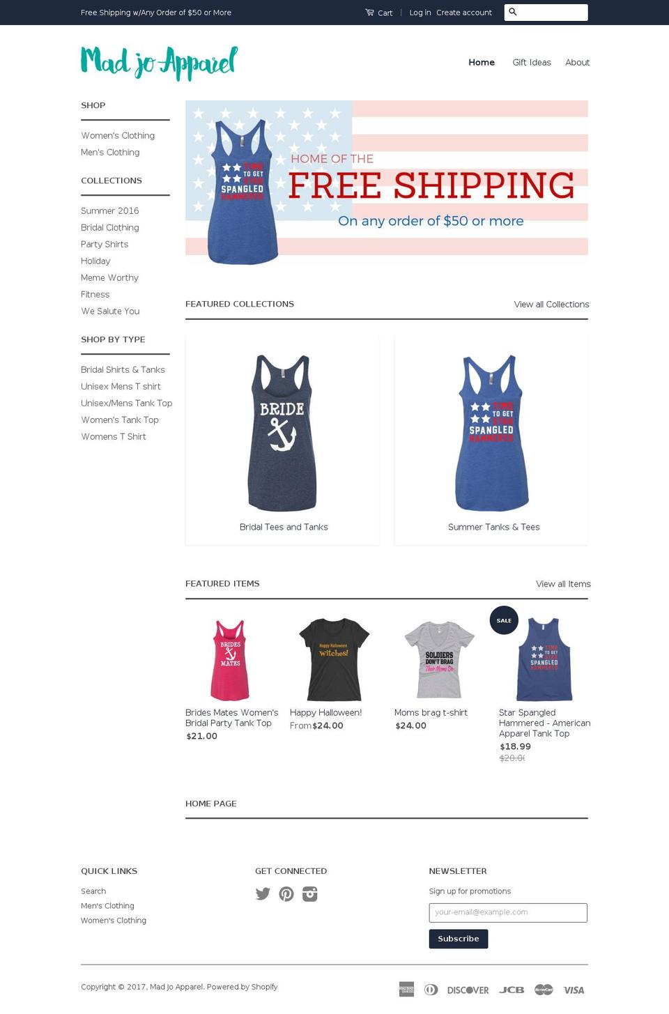 madjoapparel.com shopify website screenshot