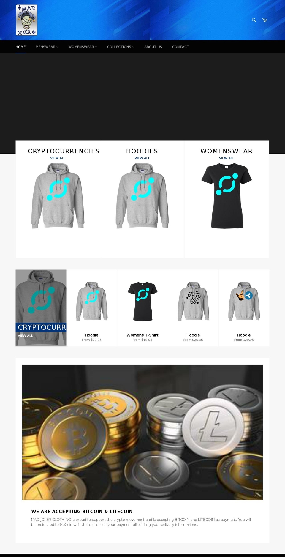 madjokerclothing.com — Shopify storefront screenshot