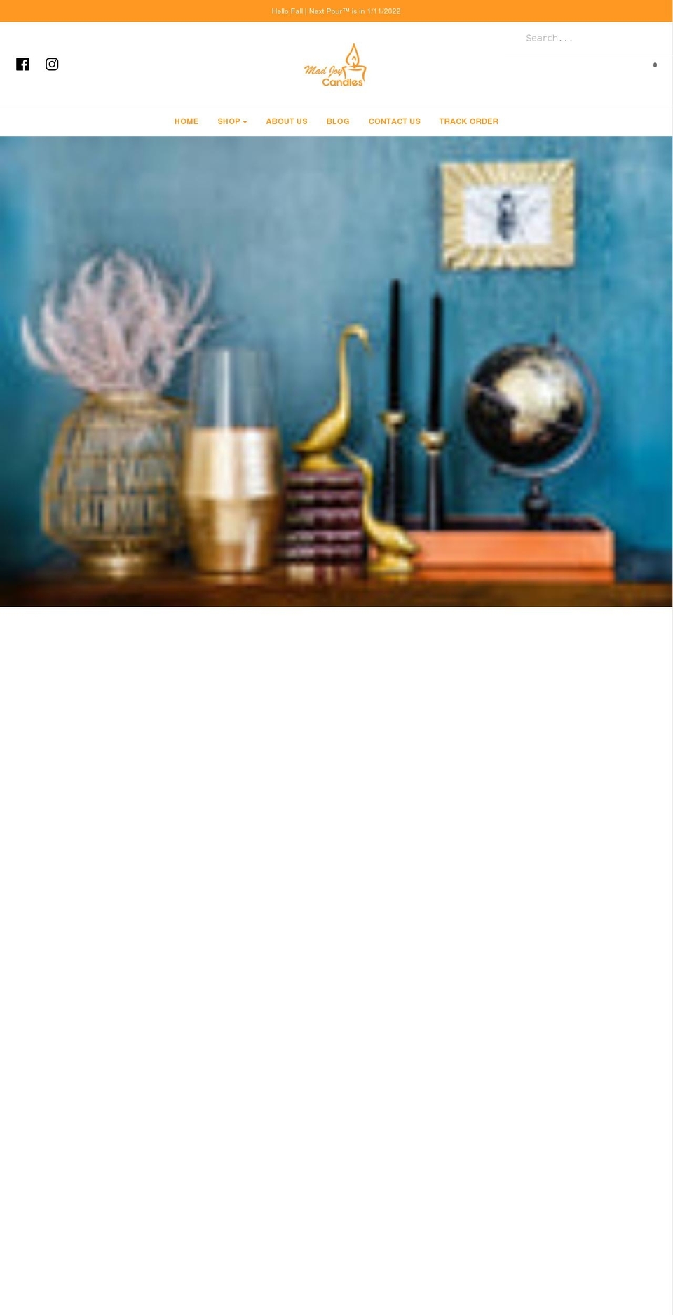 madjoycandles.com shopify website screenshot