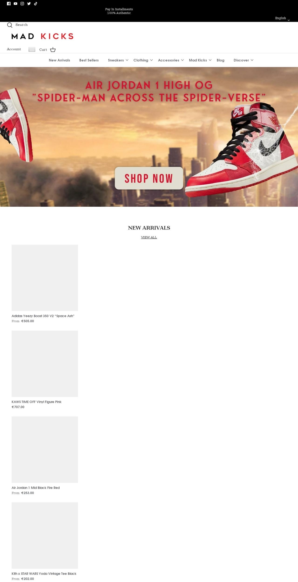 madkicks.com shopify website screenshot