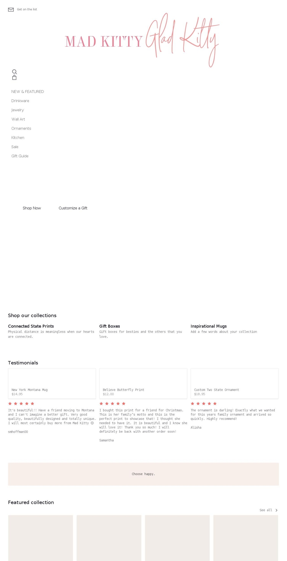 madkittygladkitty.com shopify website screenshot