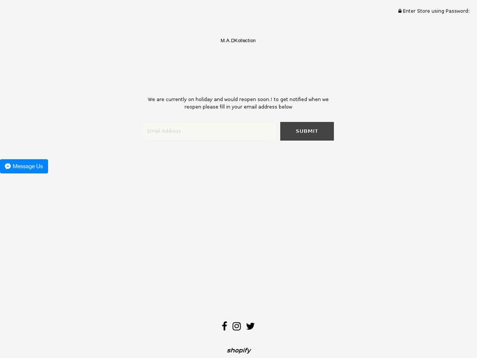 madkollection.com shopify website screenshot