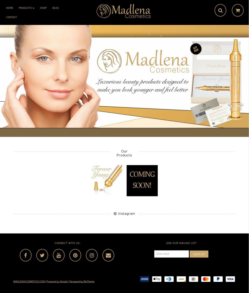 madlenacosmetics.com shopify website screenshot