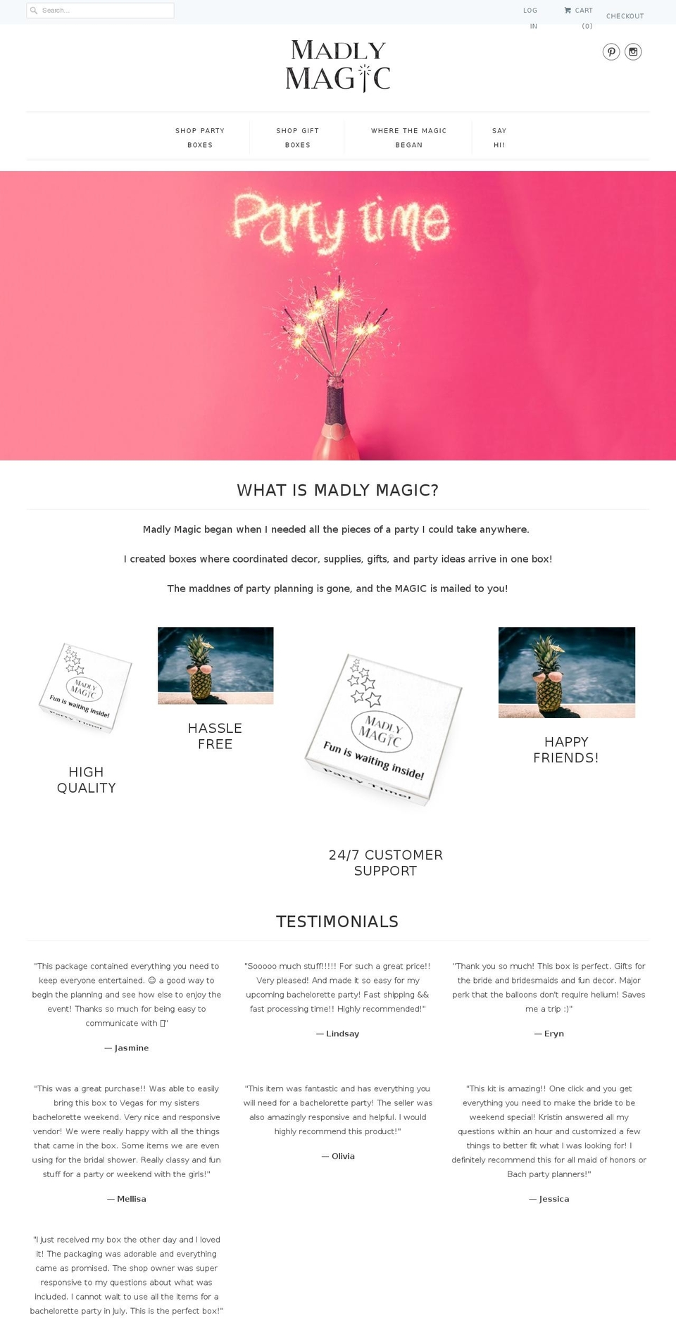 madlymagic.com — Shopify storefront screenshot