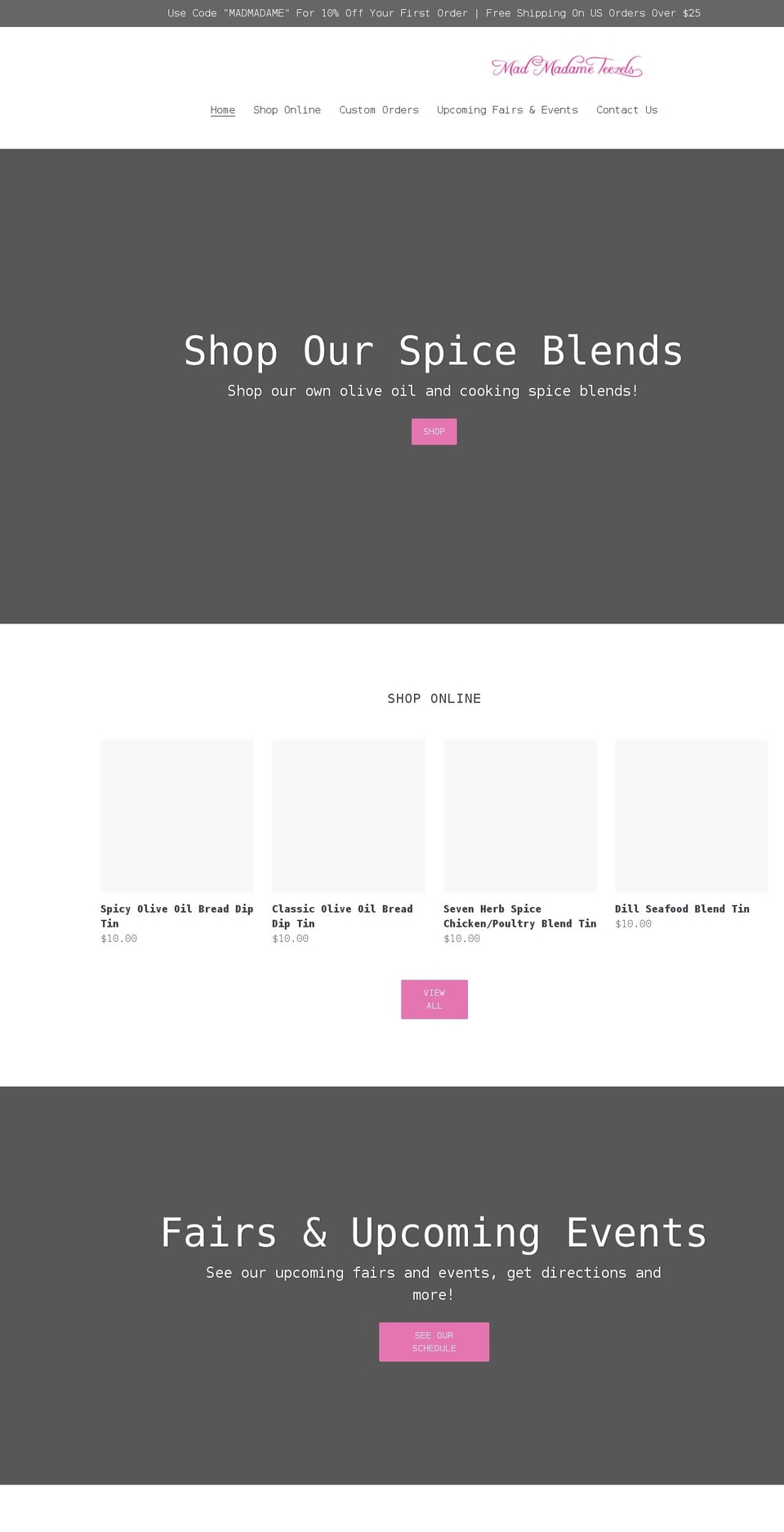 madmadameteezels.com shopify website screenshot