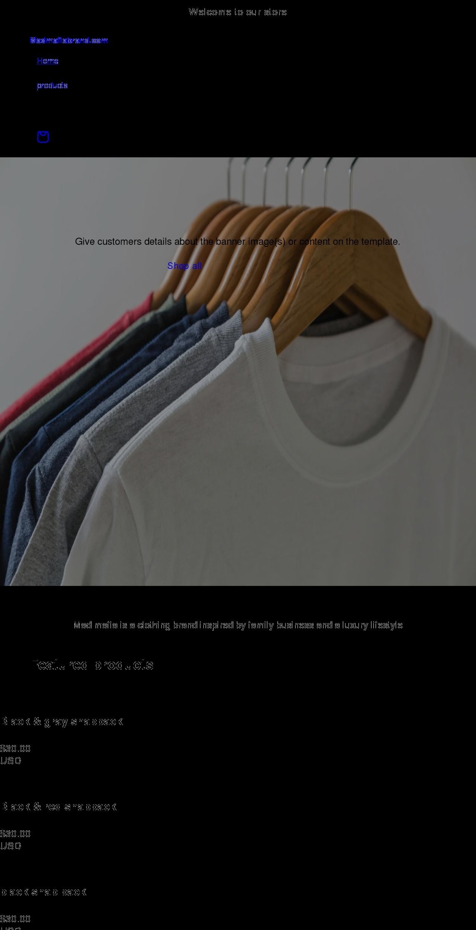 madmafiabrand.com shopify website screenshot