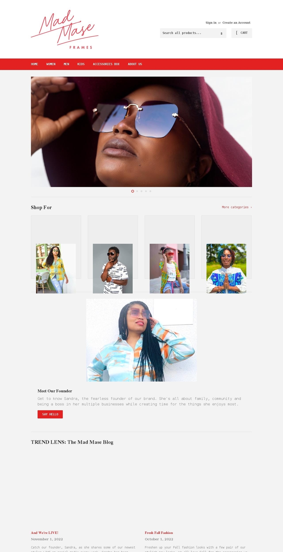 madmaseframes.shop shopify website screenshot