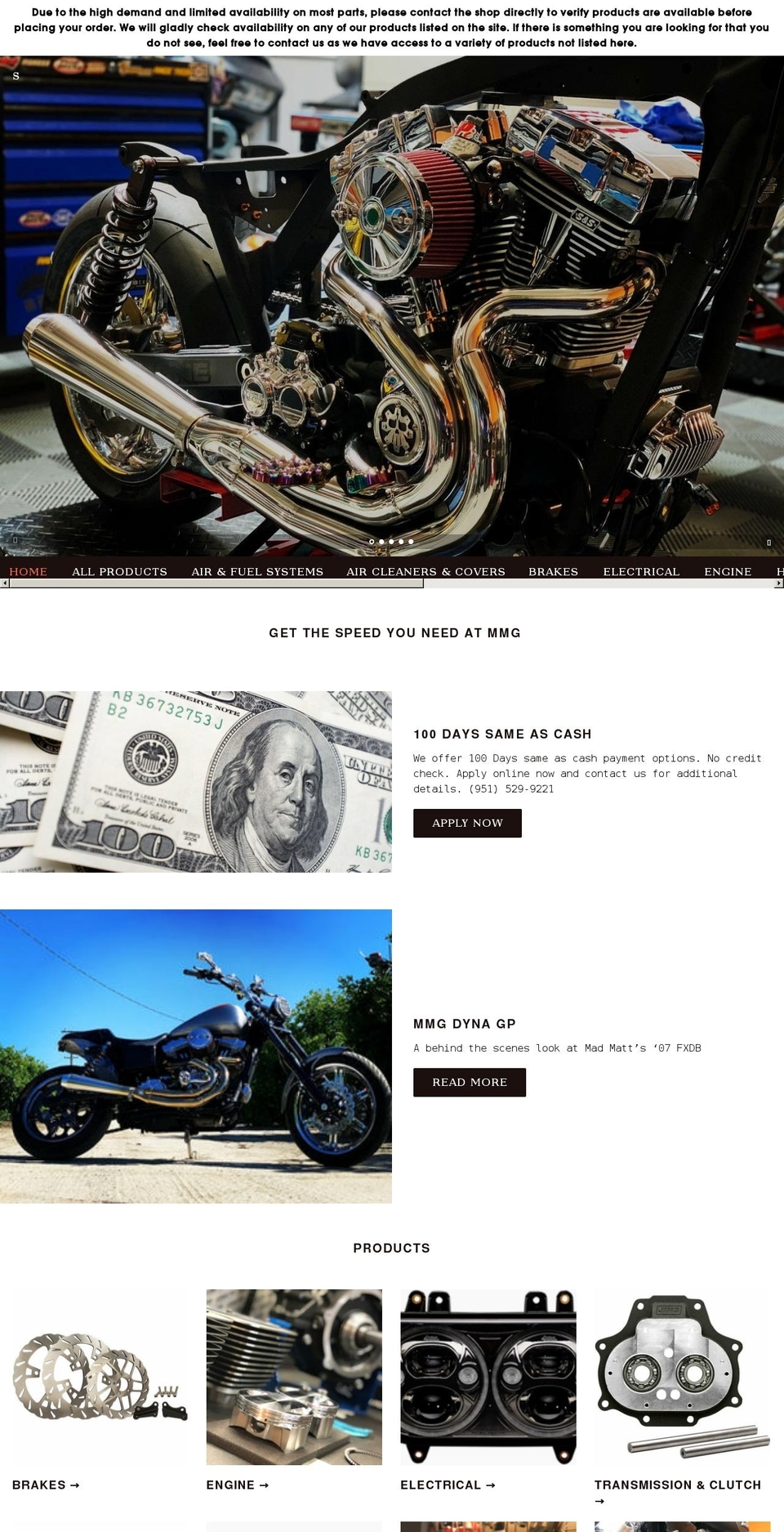 madmatts-garage.com — Shopify storefront screenshot