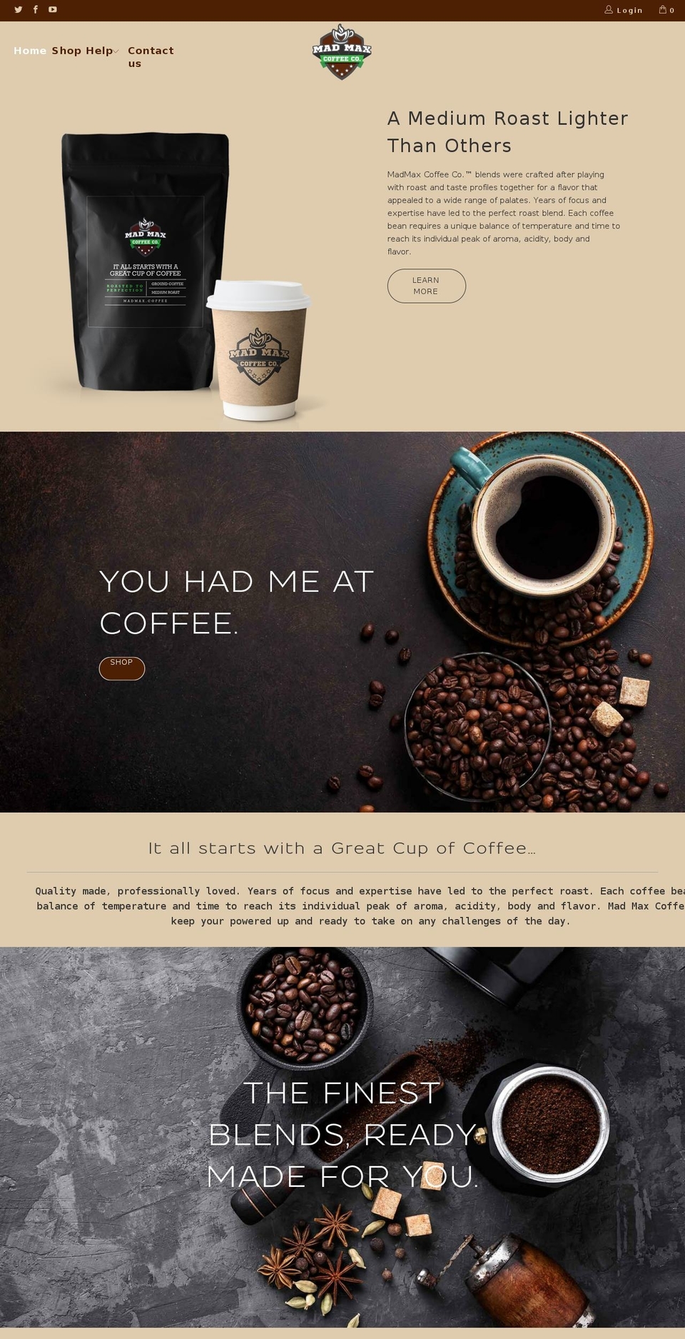 madmax.coffee shopify website screenshot