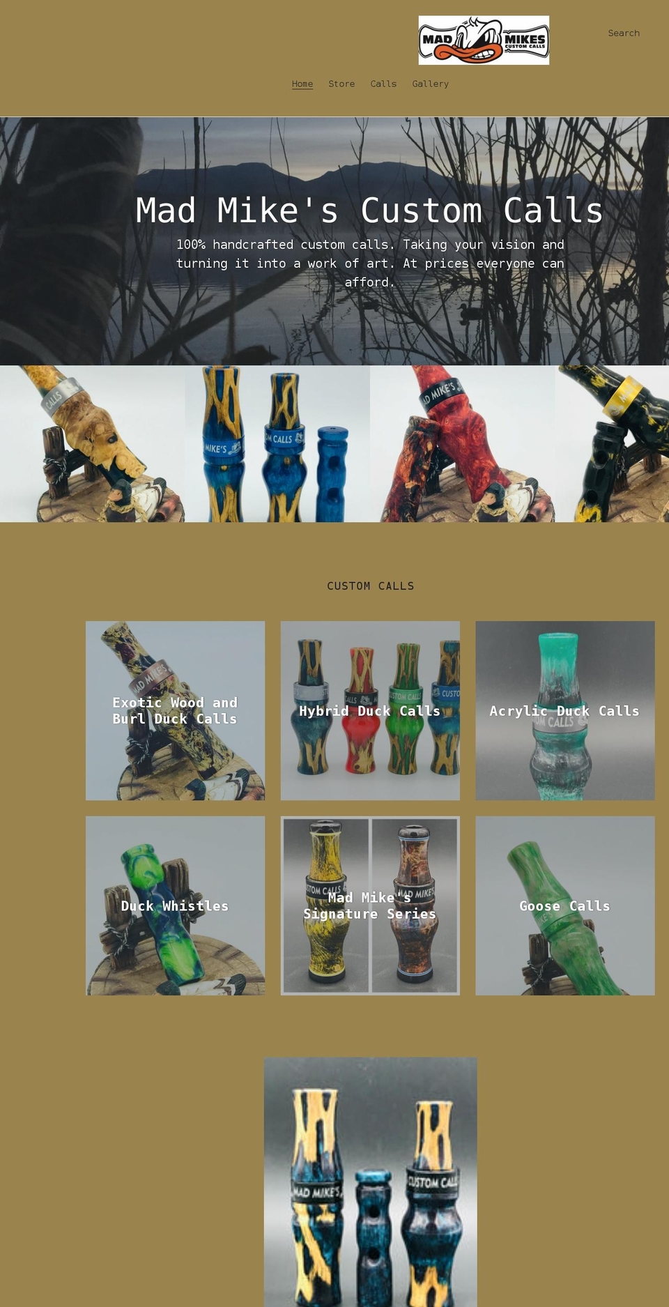 madmikescustomcalls.com shopify website screenshot