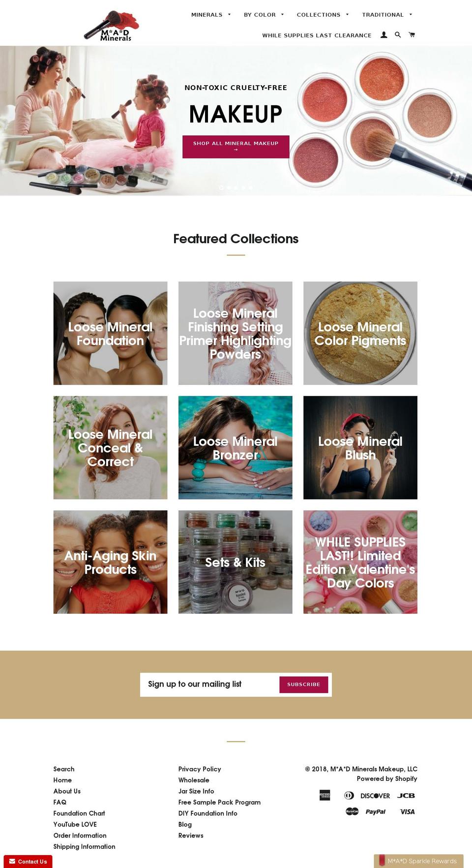 madminerals.com — Shopify storefront screenshot