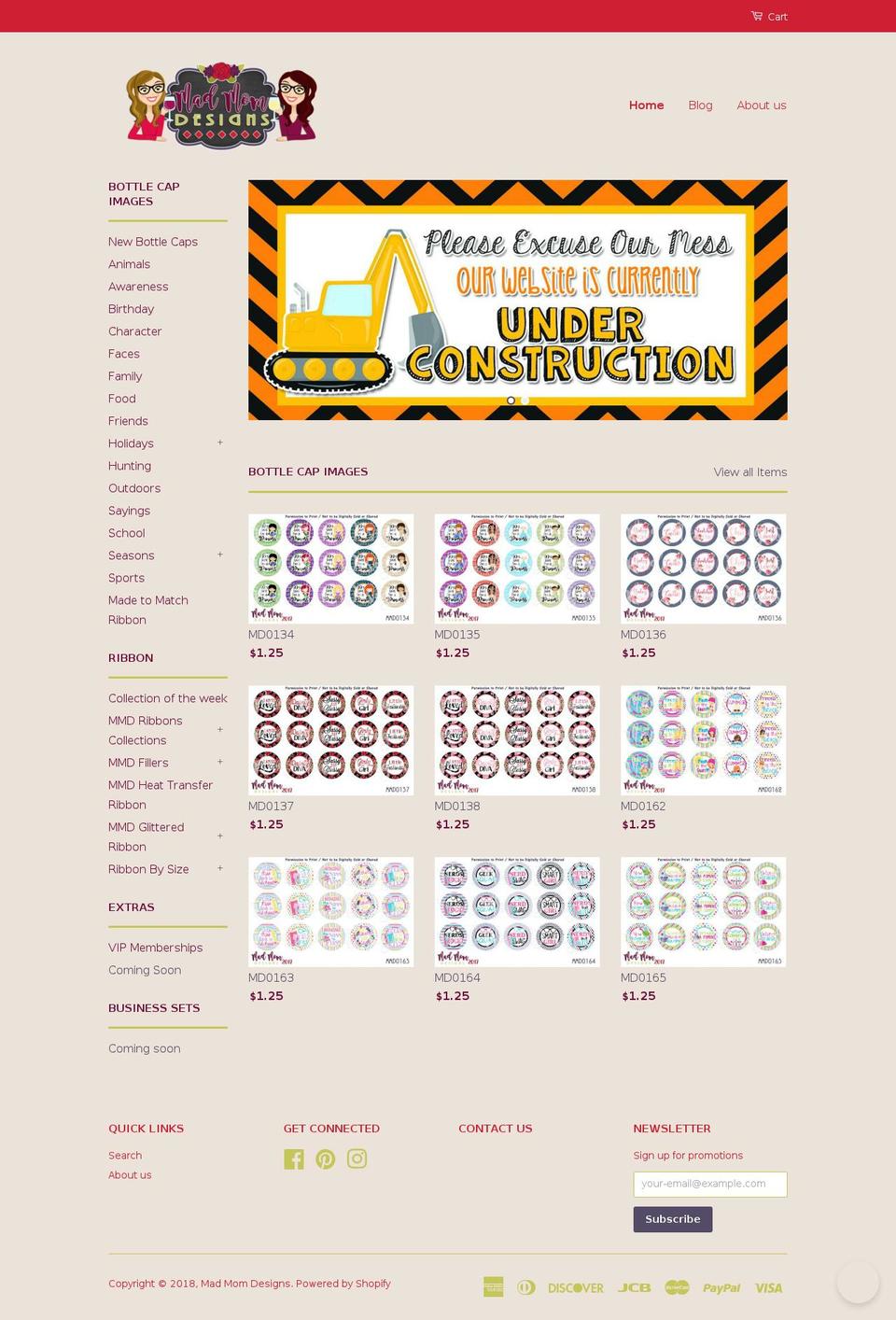 madmomdesigns.net shopify website screenshot