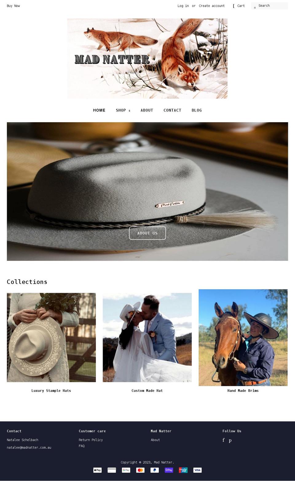 madnatter.com.au shopify website screenshot