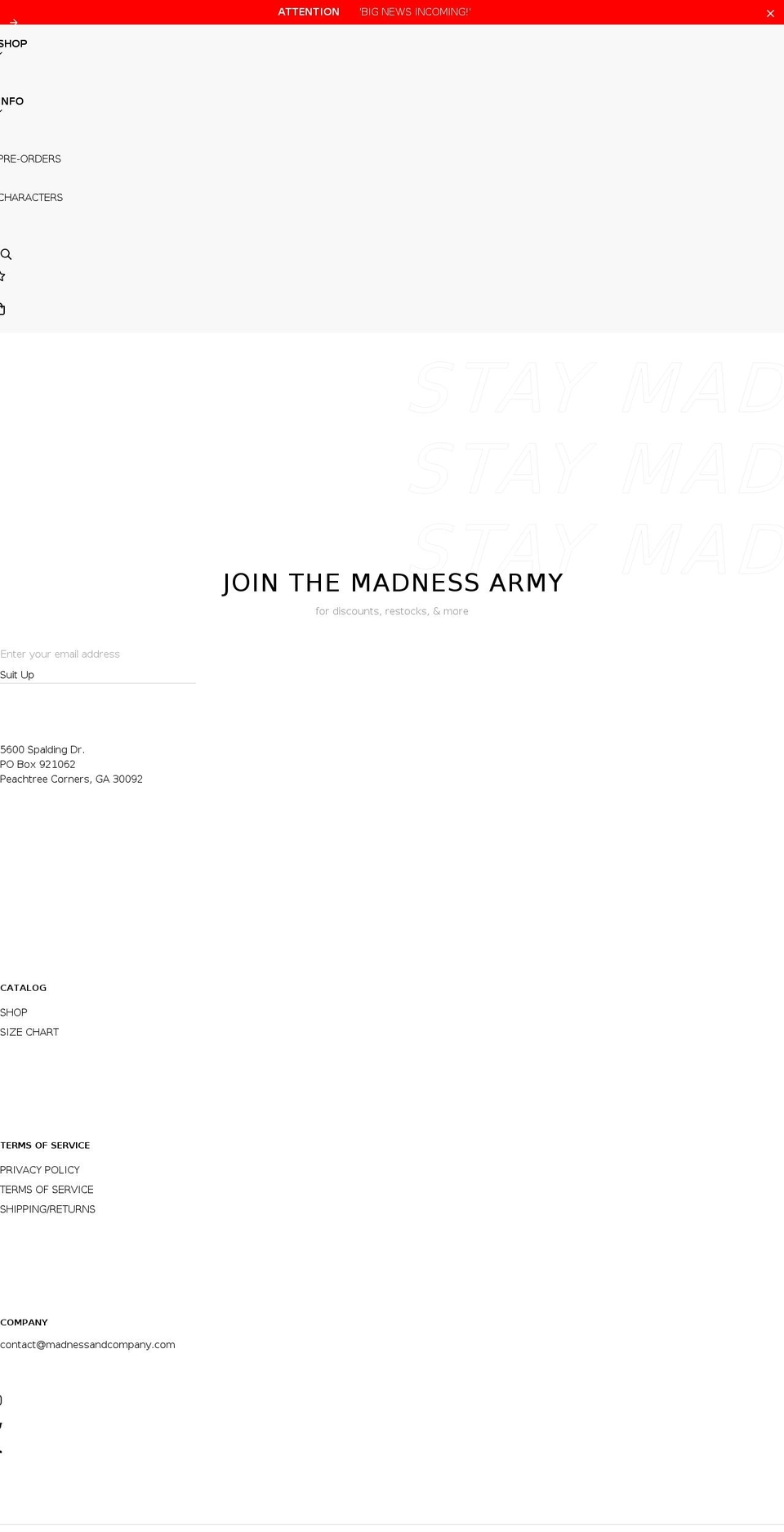 madnessandcompany.com shopify website screenshot