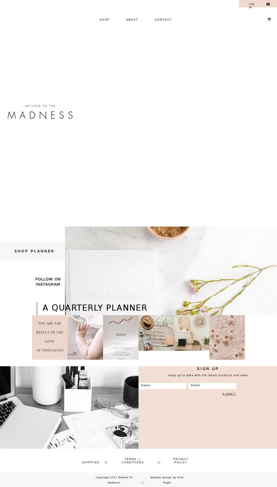 madnessplanner.com shopify website screenshot