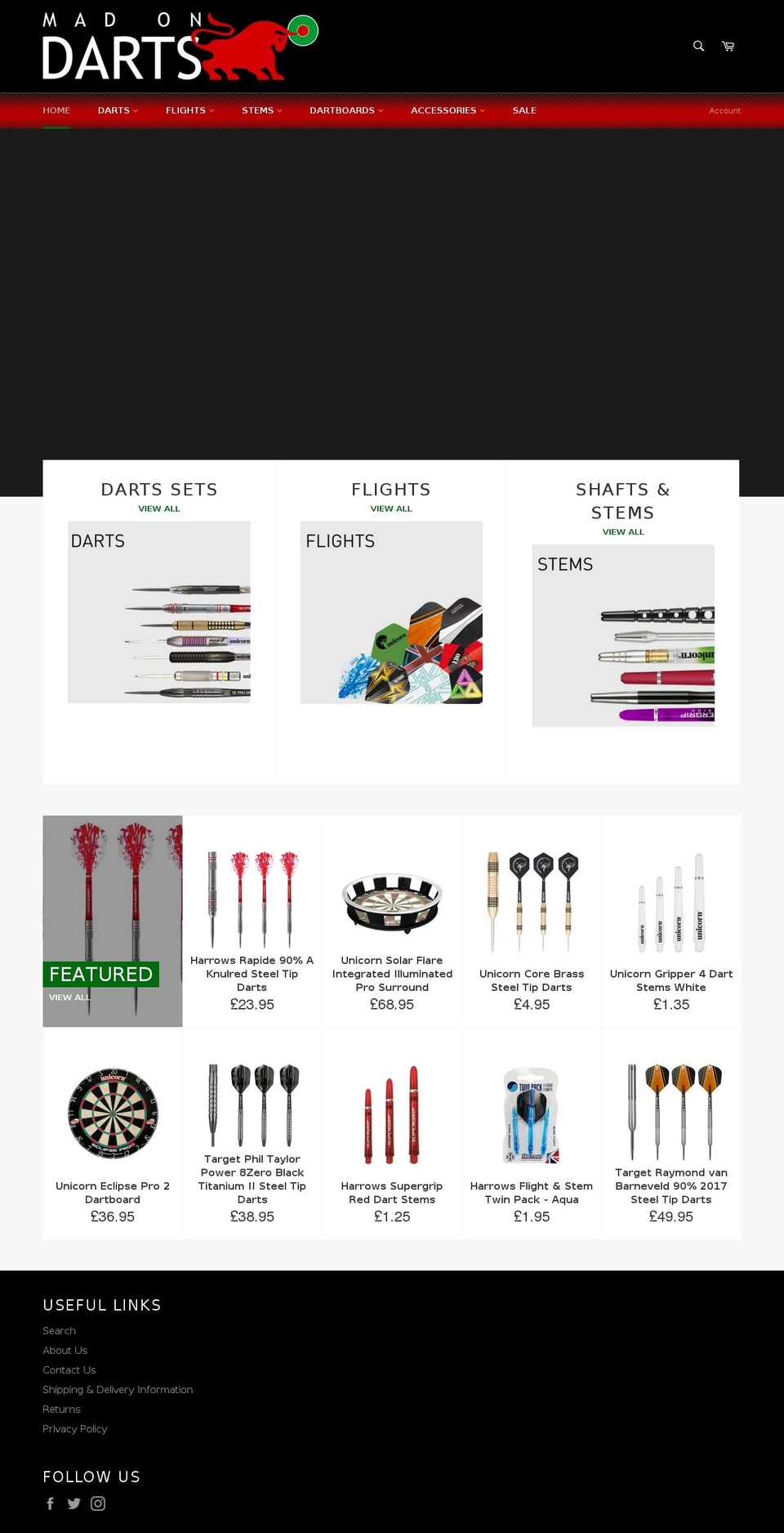 madondarts.co.uk shopify website screenshot