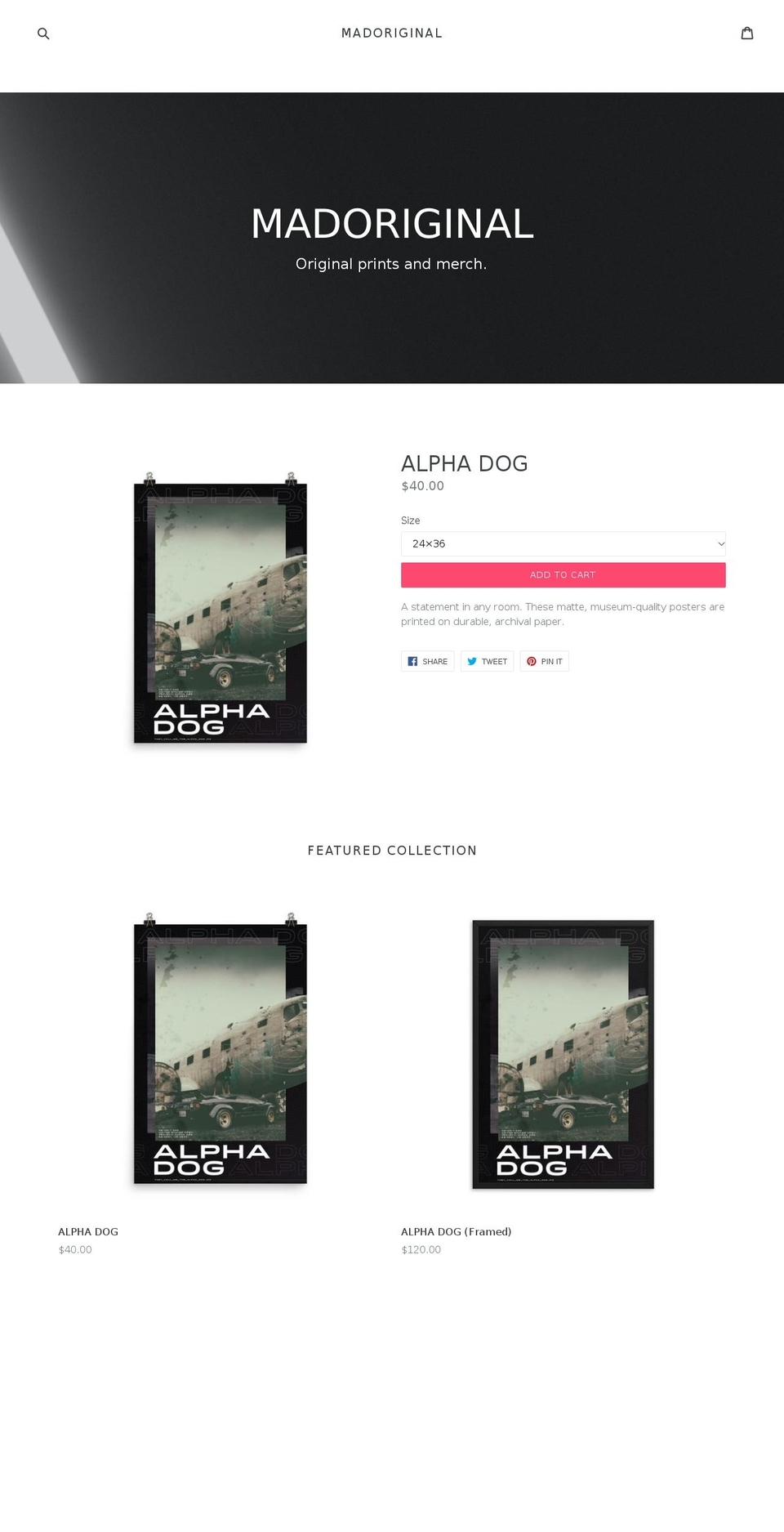 madoriginal.com — Shopify storefront screenshot