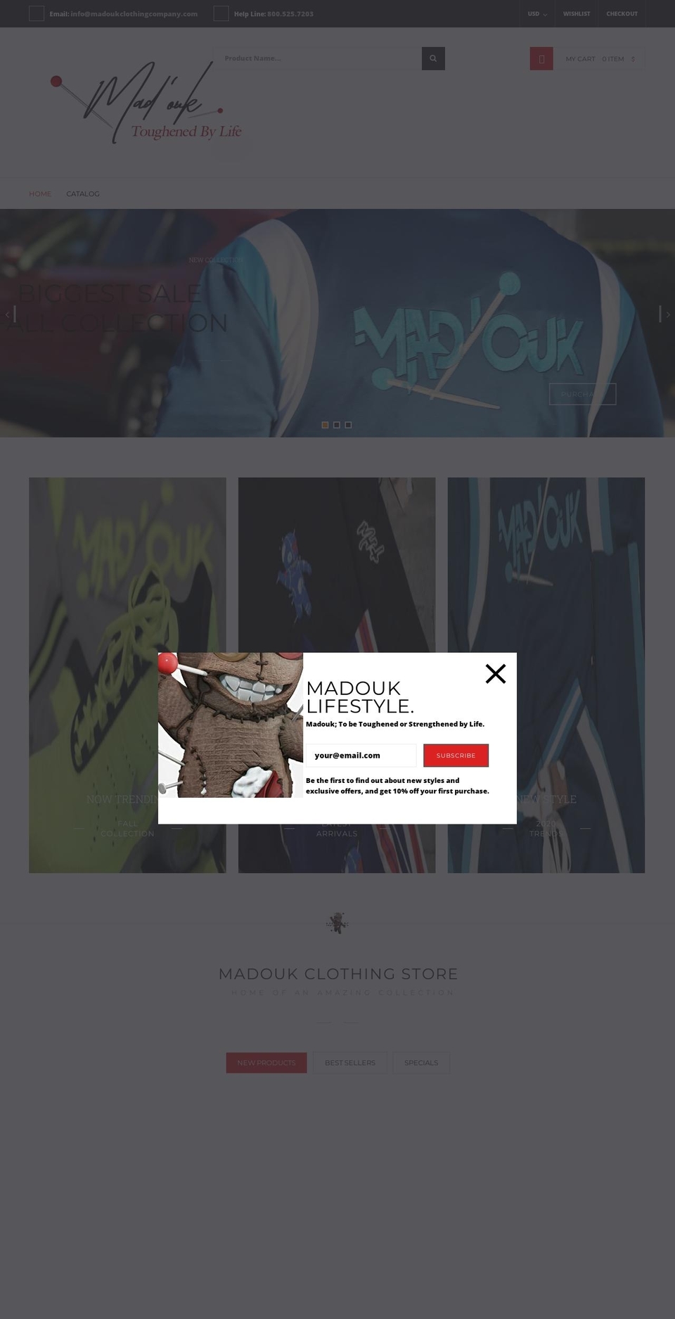 madoukclothingcompany.com shopify website screenshot