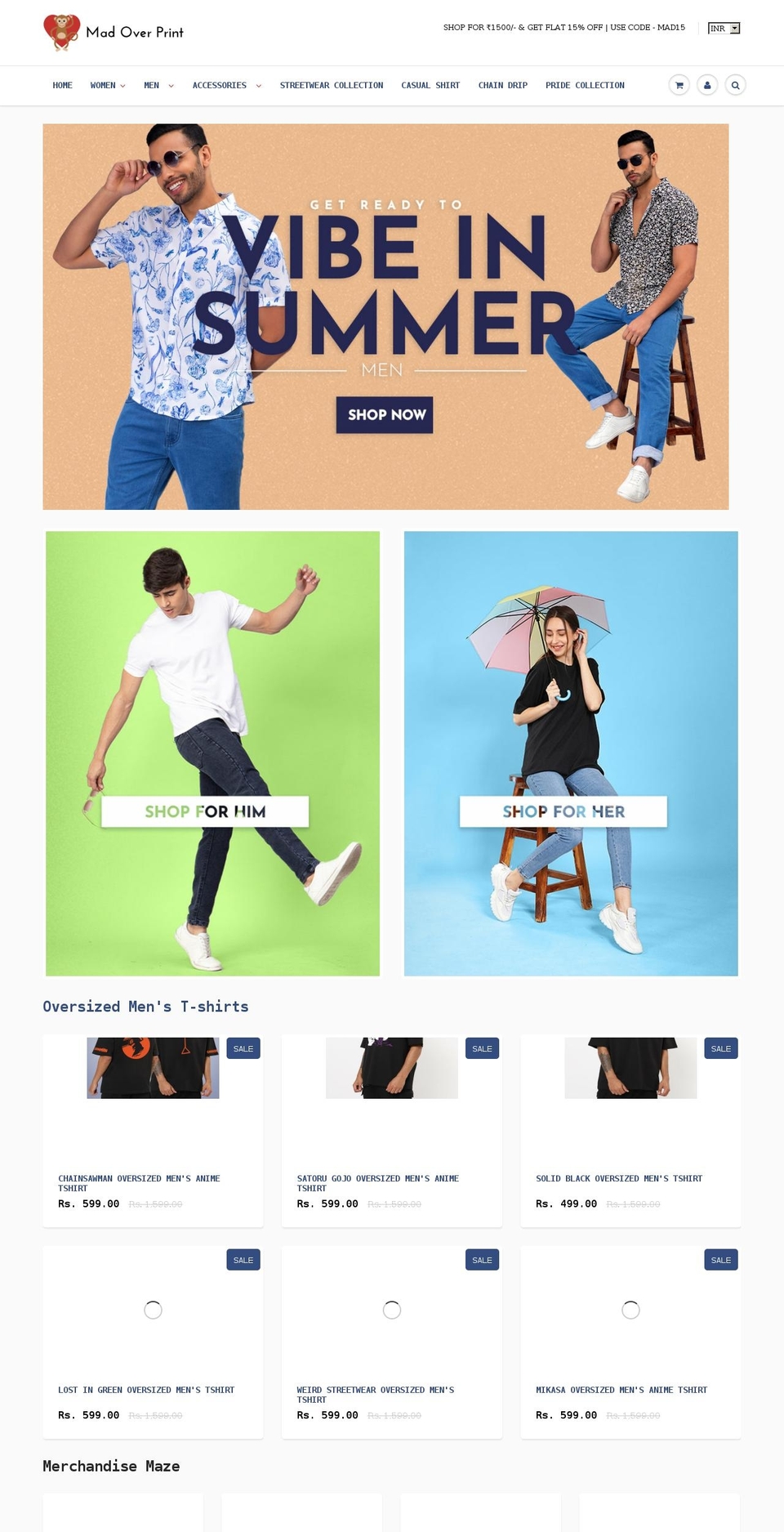 madoverprint.com shopify website screenshot