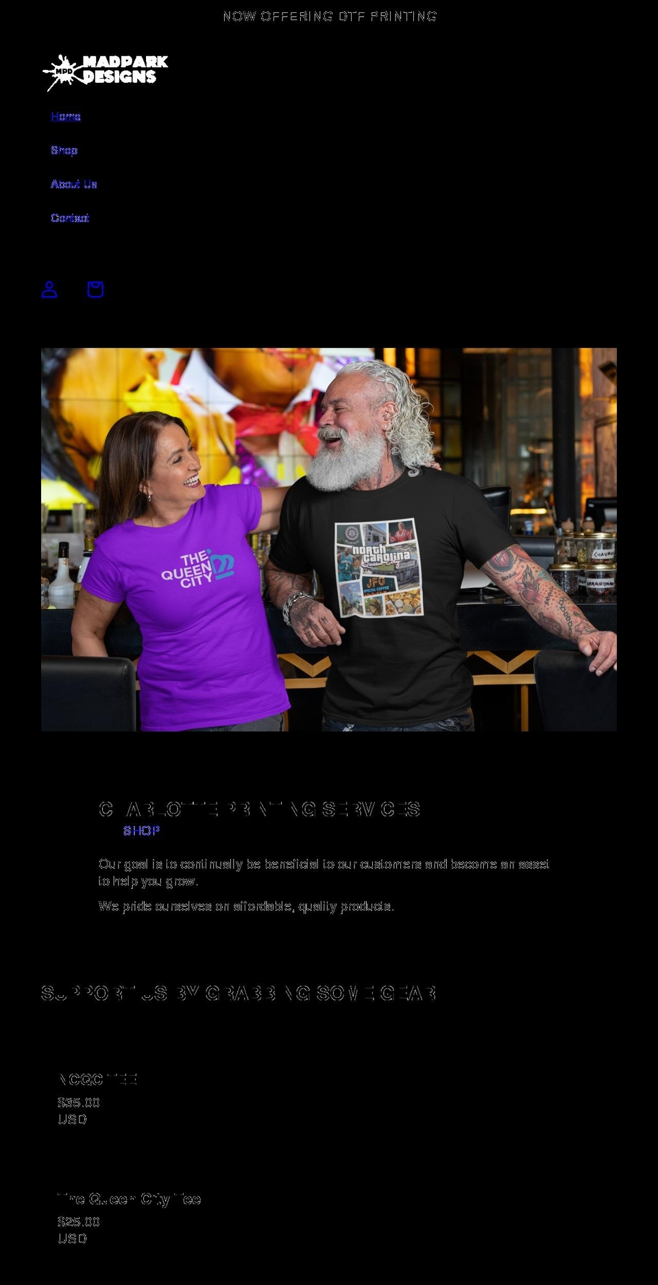 madparkdesigns.com — Shopify storefront screenshot