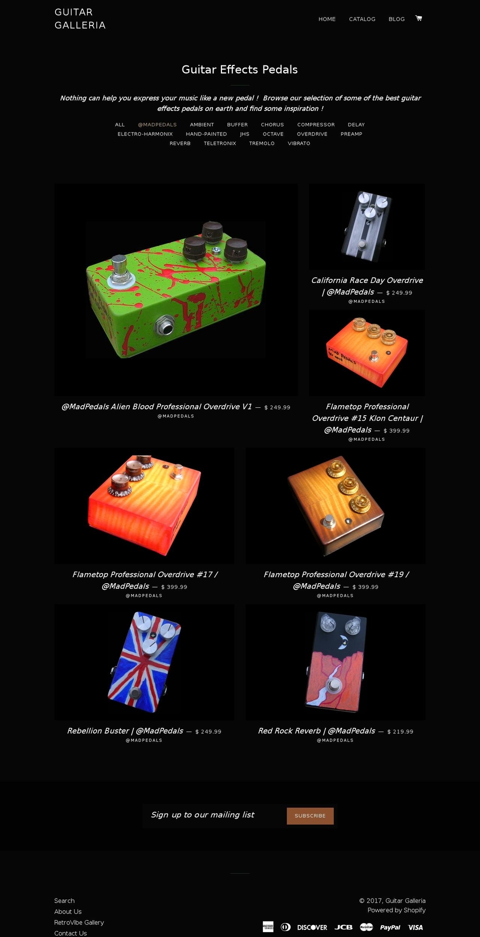 madpedals.com shopify website screenshot